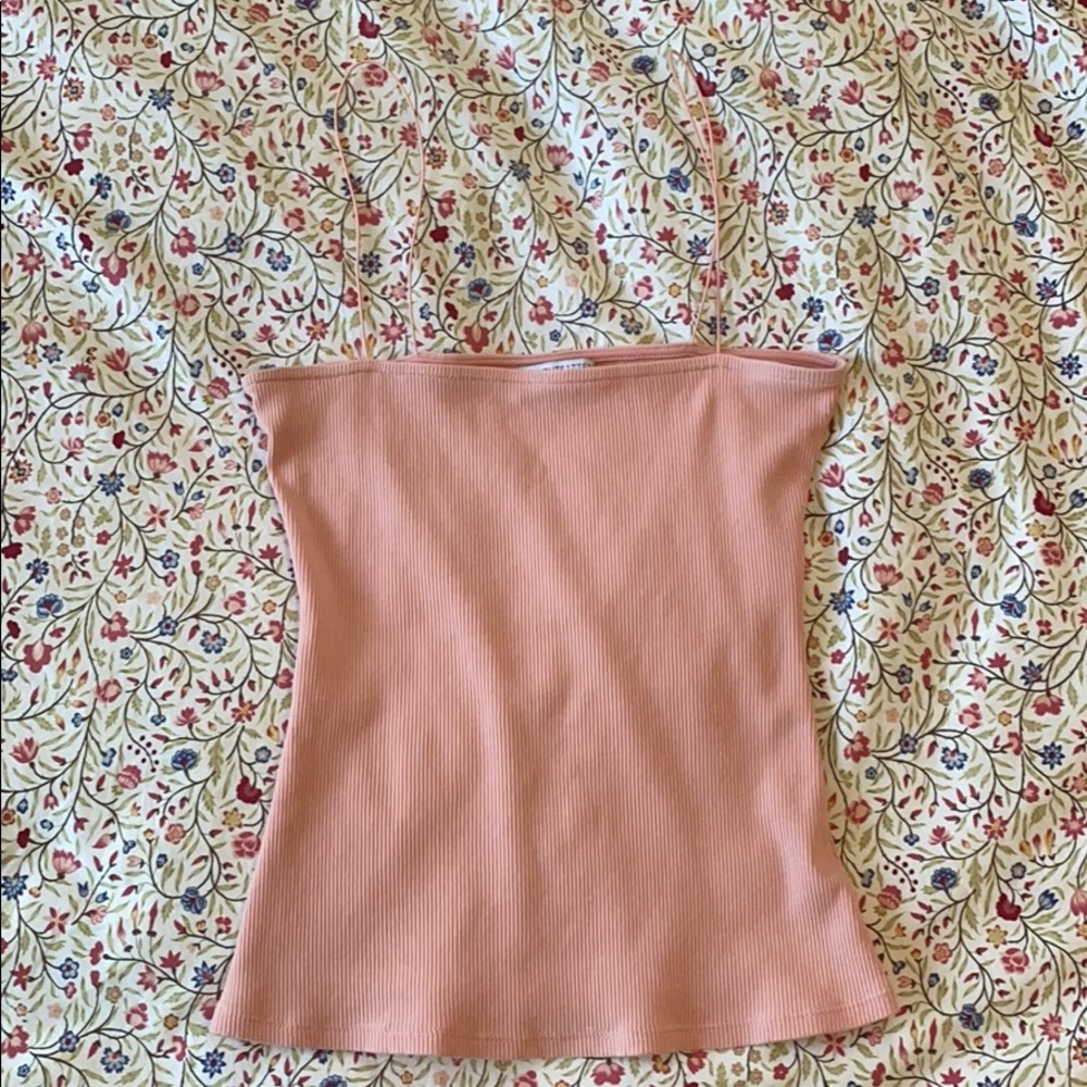 Ribbed spaghetti strap tank top